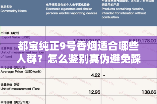 都宝纯正9号香烟适合哪些人群？怎么鉴别真伪避免踩坑？
